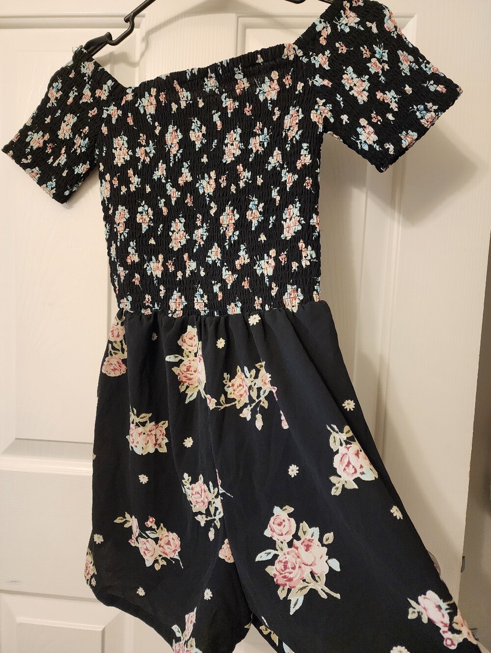 Floral Off-the-Shoulder Smocked Romper